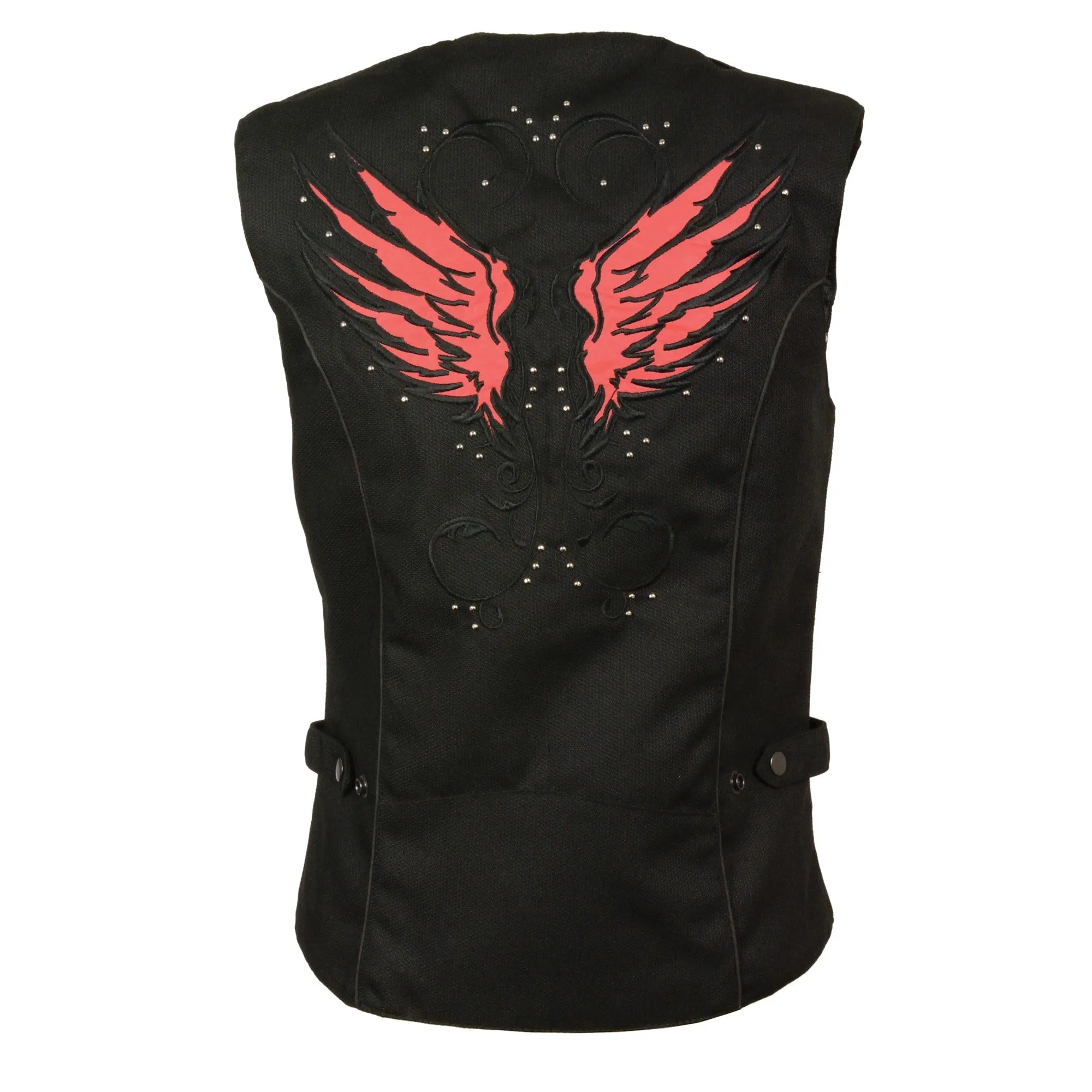 Women’s Textile Snap Front Vest w/ Wing Embroidery