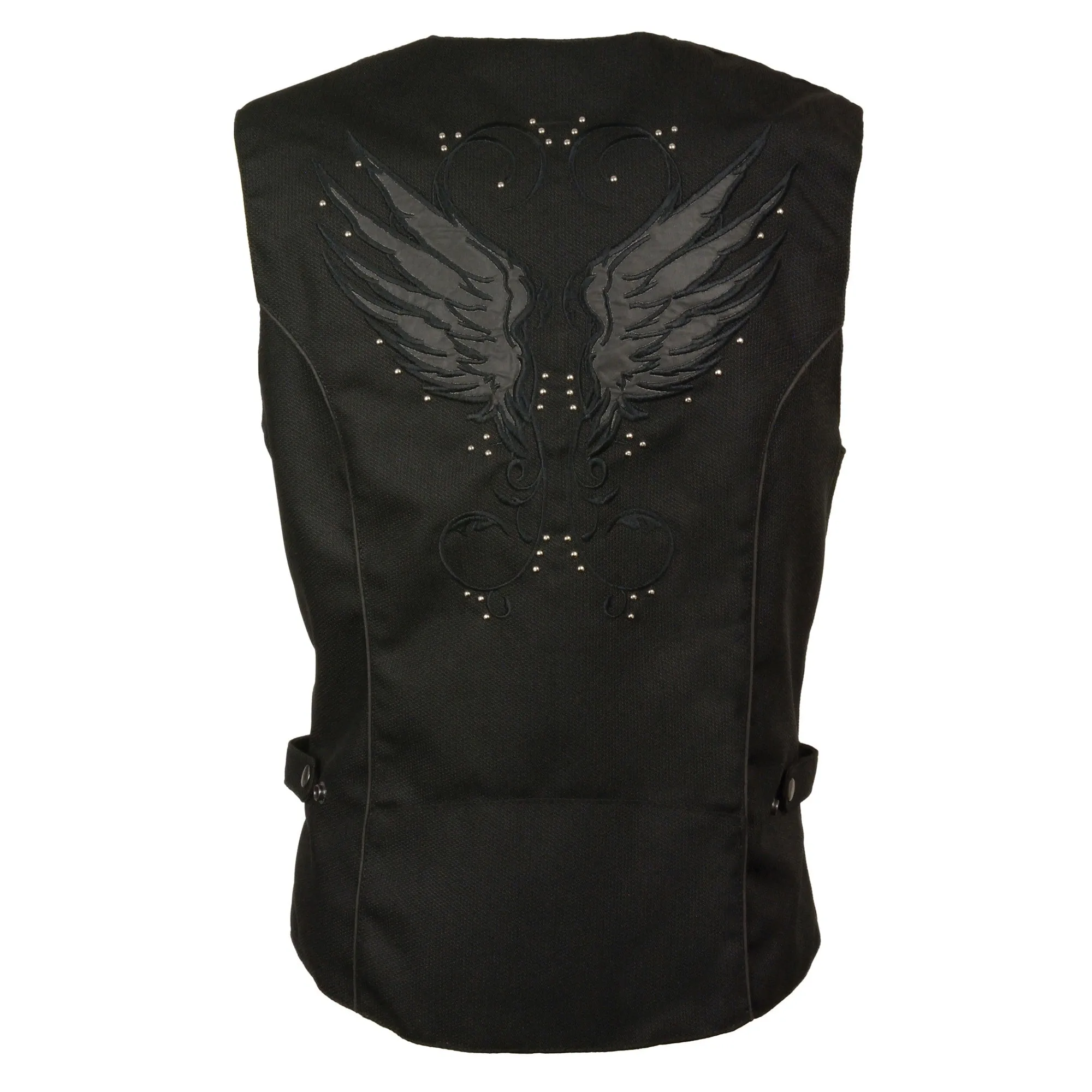 Women’s Textile Snap Front Vest w/ Wing Embroidery