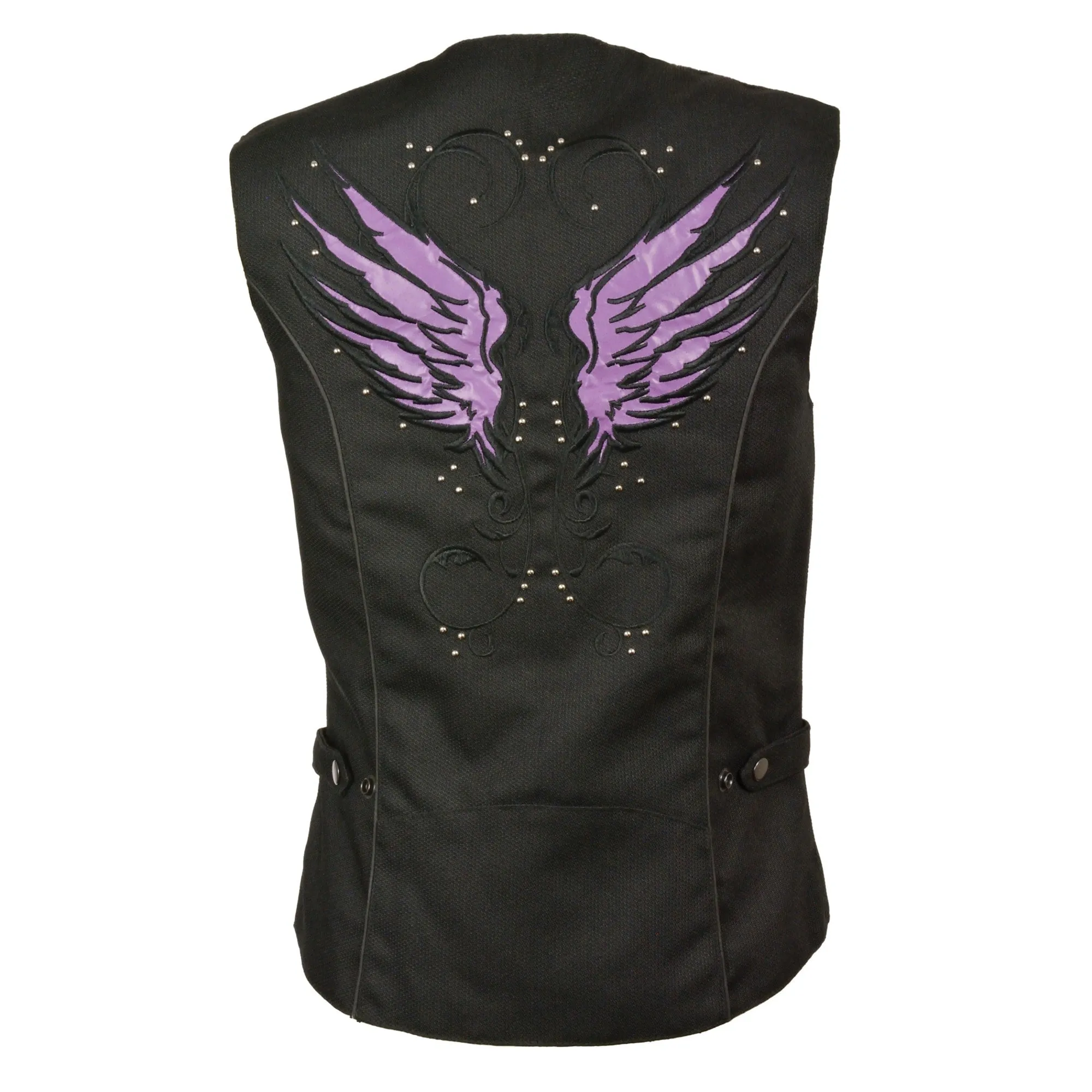Women’s Textile Snap Front Vest w/ Wing Embroidery