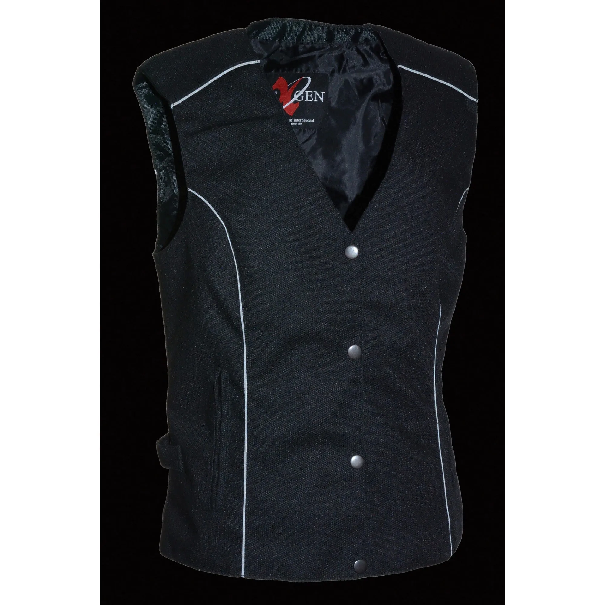 Women’s Textile Snap Front Vest w/ Wing Embroidery