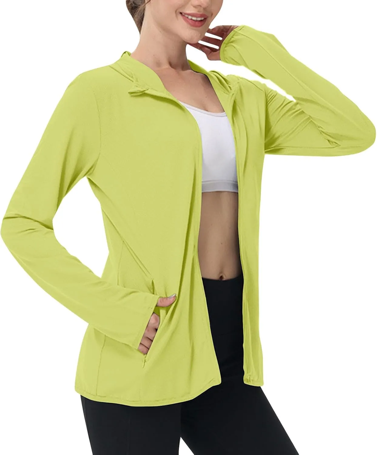 Womens UPF 50  Sun Protection Hoodie Jacket Lightweight Quick Dry Active Uv Shirts, Outdoort Hiking Zip Up Jacket