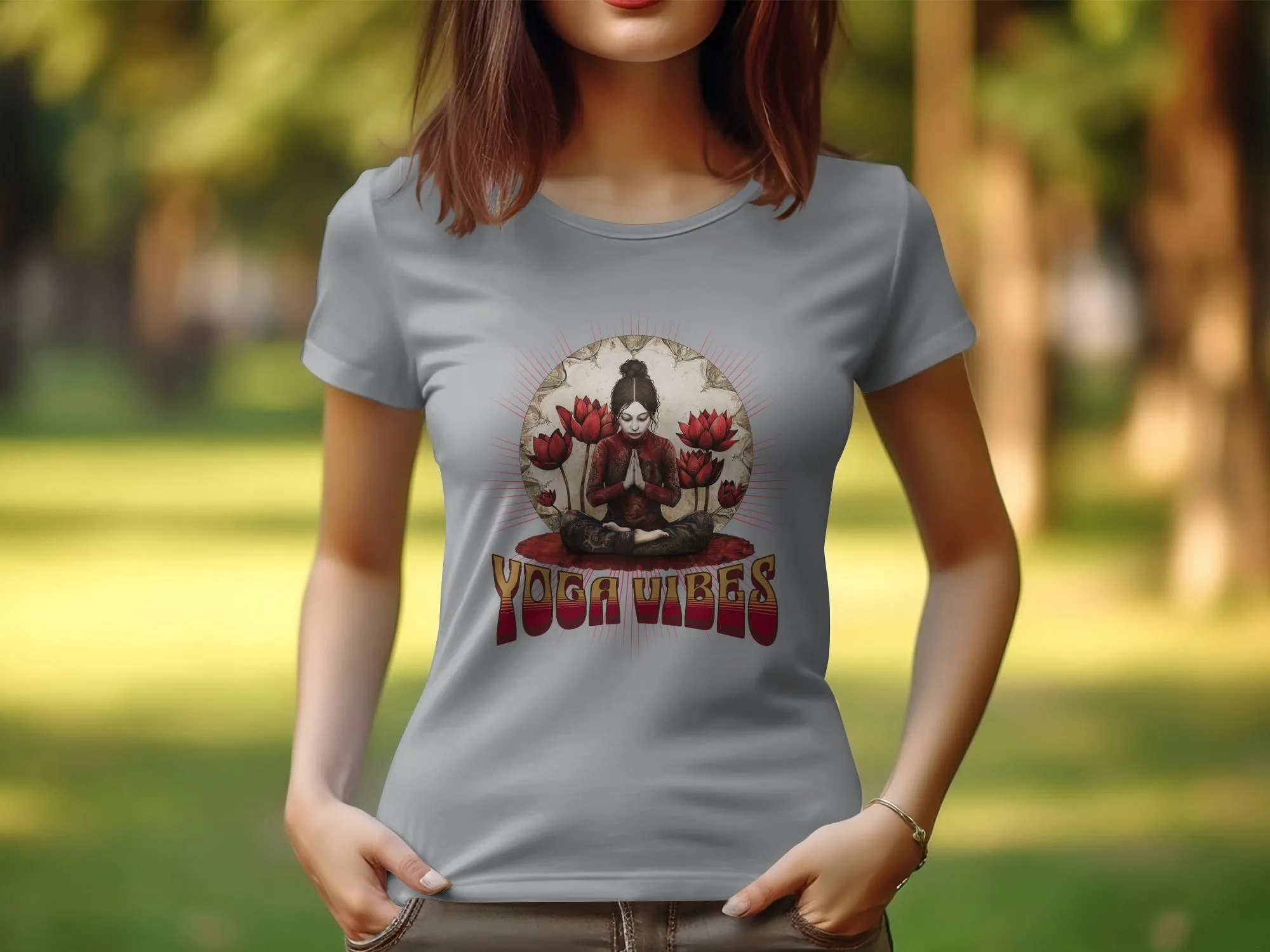 Womens Yoga Design T-Shirt, Zen Tee, Meditation Art, Yoga Vibes Graphic, Spiritual Womens Top, Unique Yoga Inspired Shirt #9