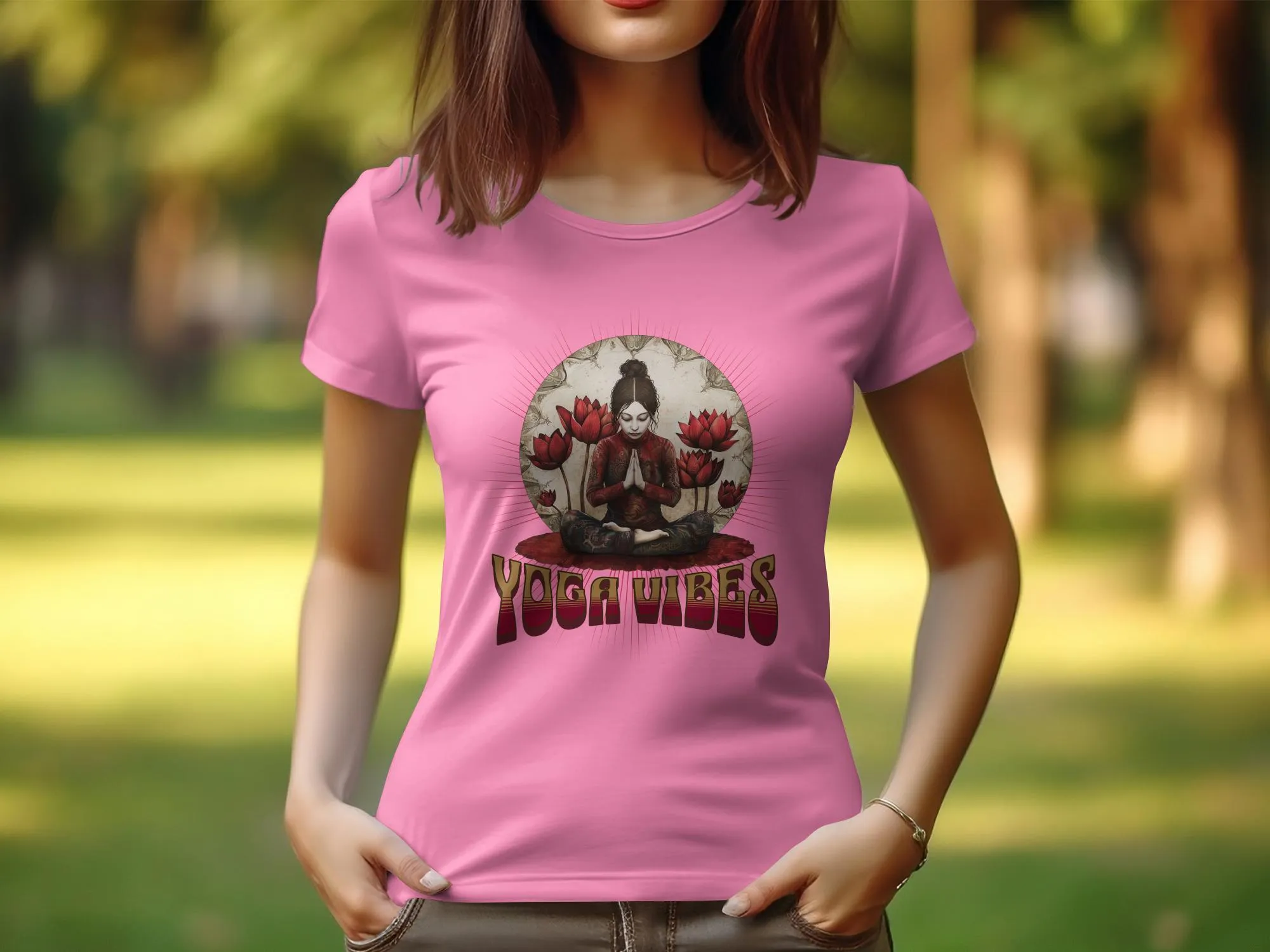 Womens Yoga Design T-Shirt, Zen Tee, Meditation Art, Yoga Vibes Graphic, Spiritual Womens Top, Unique Yoga Inspired Shirt #9