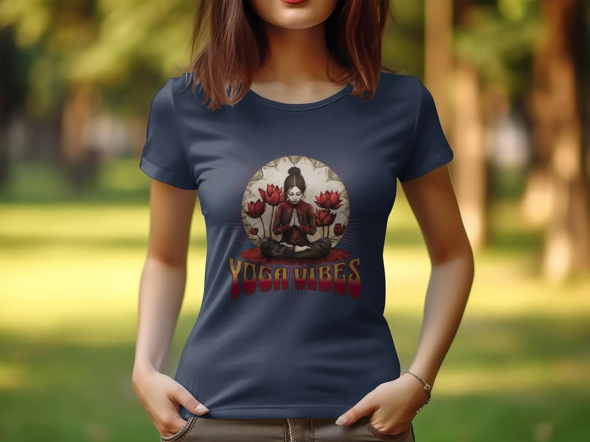 Womens Yoga Design T-Shirt, Zen Tee, Meditation Art, Yoga Vibes Graphic, Spiritual Womens Top, Unique Yoga Inspired Shirt #9