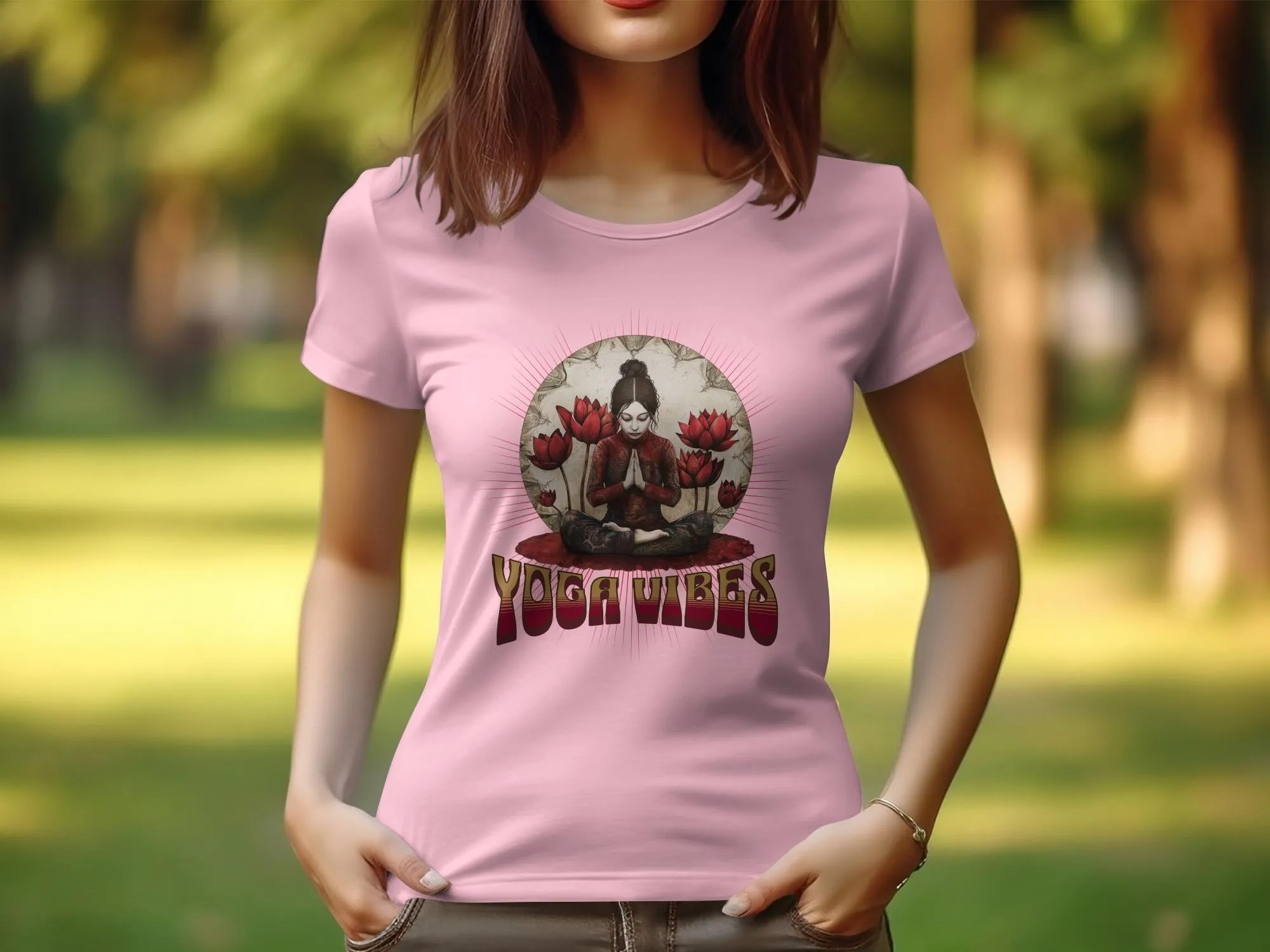 Womens Yoga Design T-Shirt, Zen Tee, Meditation Art, Yoga Vibes Graphic, Spiritual Womens Top, Unique Yoga Inspired Shirt #9