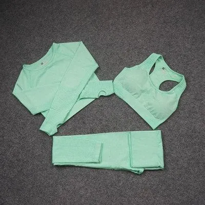 Workout Sportswear Gym Fitness High Waist Seamless Yoga Set