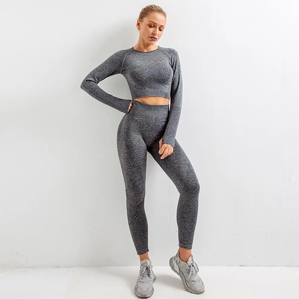 Workout Sportswear Gym Fitness High Waist Seamless Yoga Set