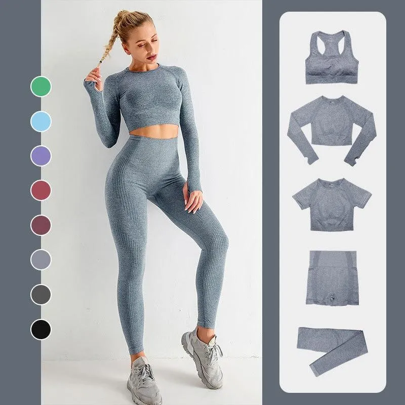 Workout Sportswear Gym Fitness High Waist Seamless Yoga Set