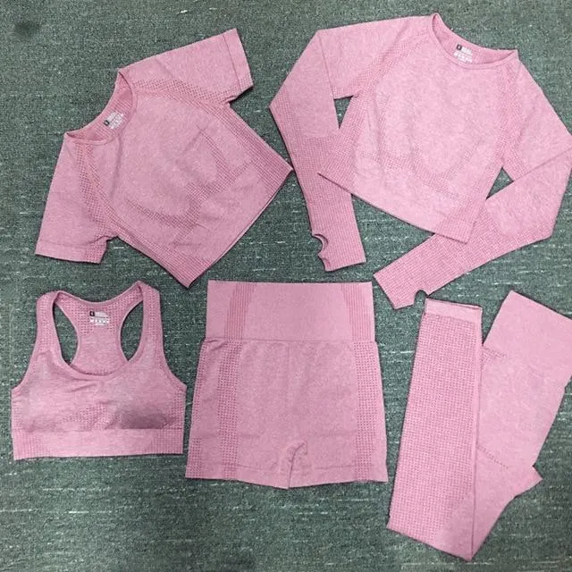 Workout Sportswear Gym Fitness High Waist Seamless Yoga Set