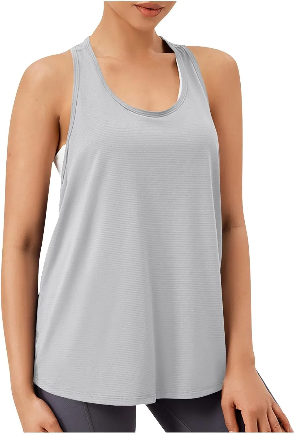 Workout Tank Tops for Women Racerback Quick Dry Sleeveless Shirts Casual Solid Loose Fit Blouses for Running Yoga