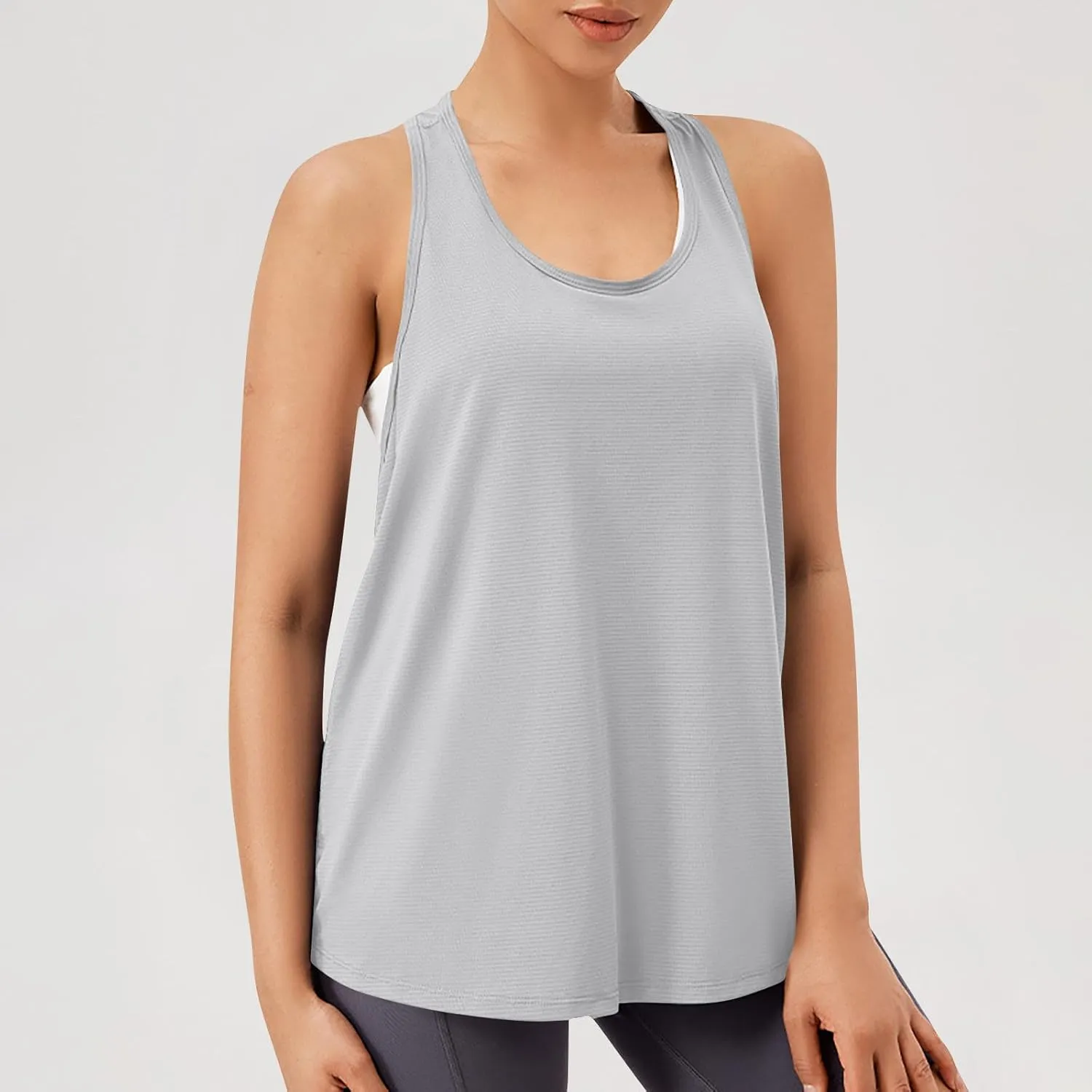 Workout Tank Tops for Women Racerback Quick Dry Sleeveless Shirts Casual Solid Loose Fit Blouses for Running Yoga