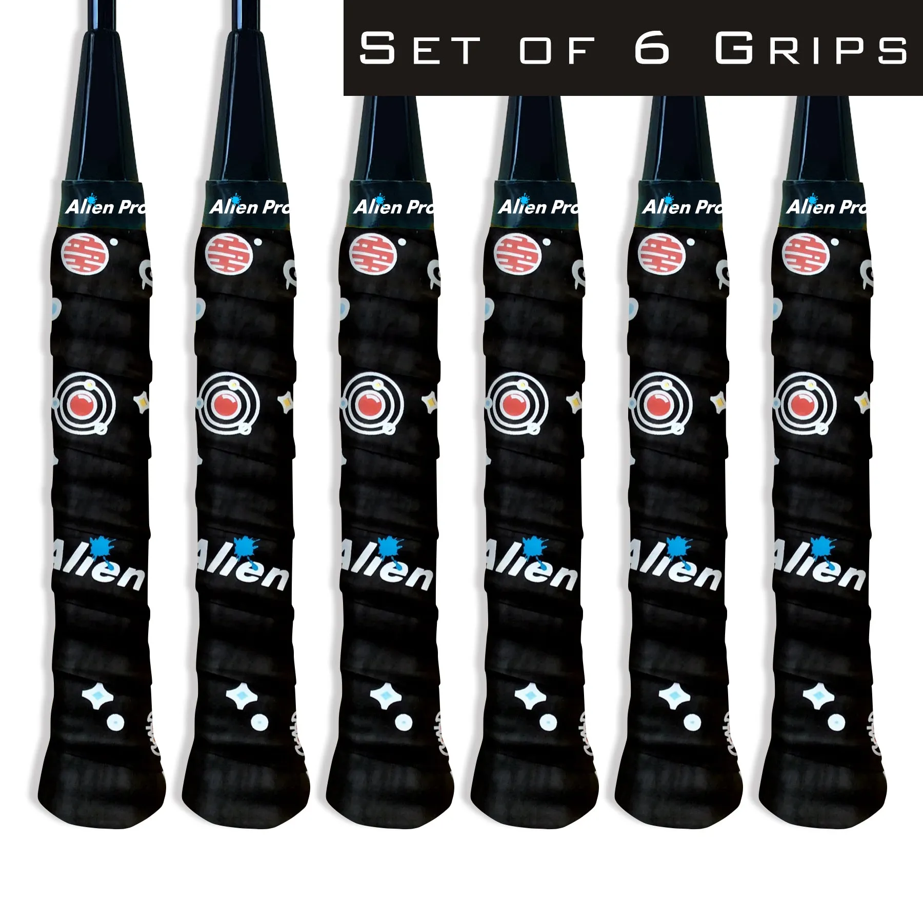 [X-Dry] Designer Racket Grip Tape for Badminton (6 Grips)
