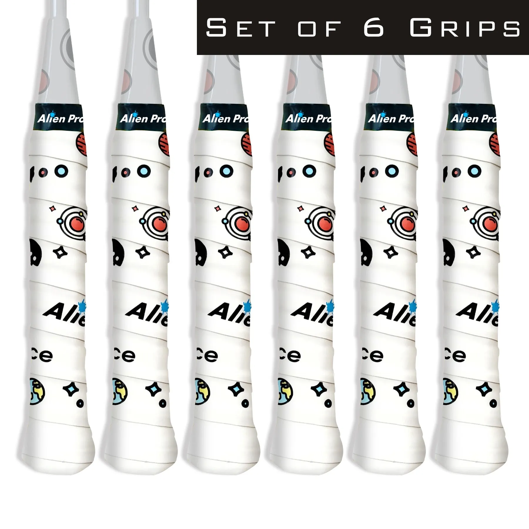 [X-Dry] Designer Racket Grip Tape for Badminton (6 Grips)