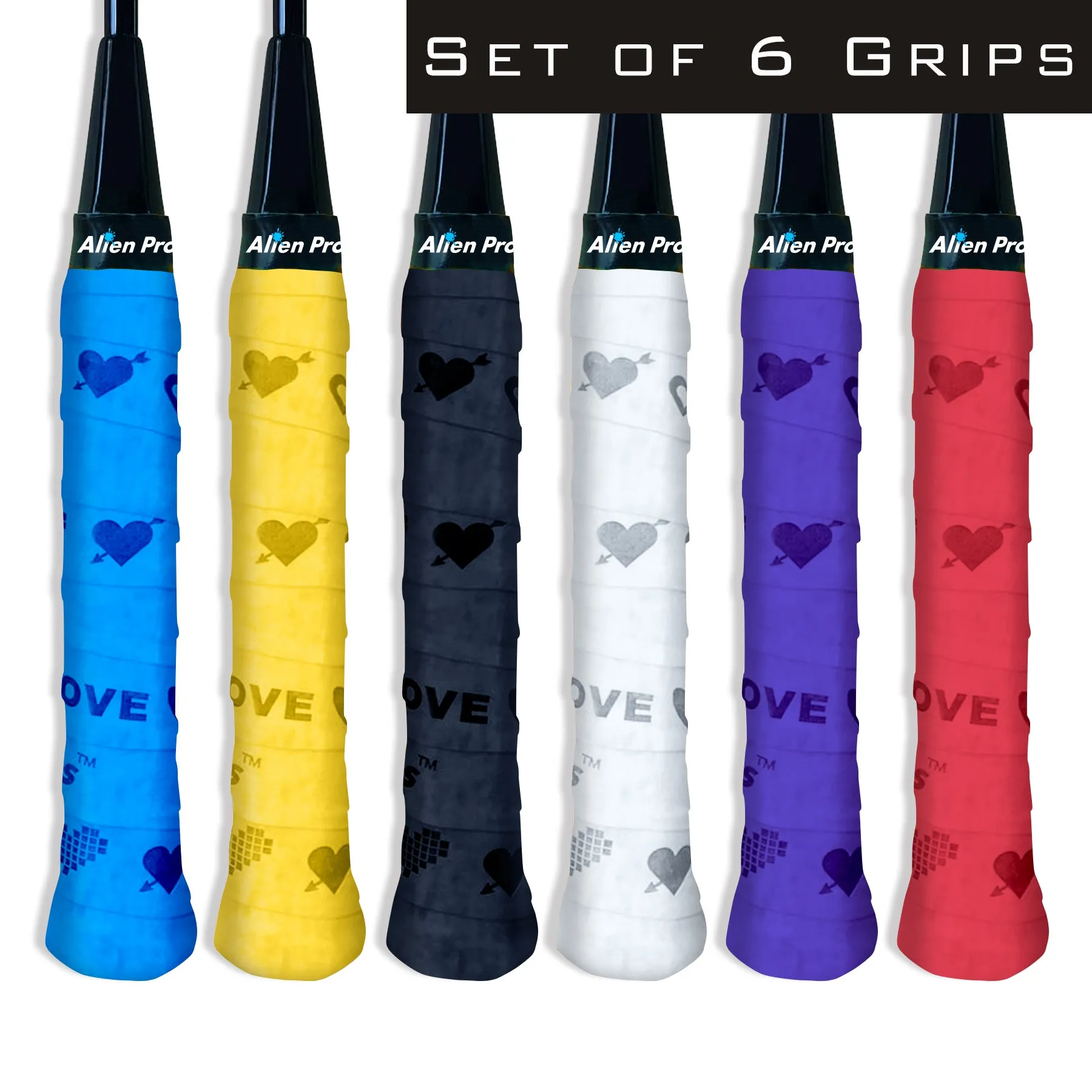 [X-Dry] Designer Racket Grip Tape for Badminton (6 Grips)