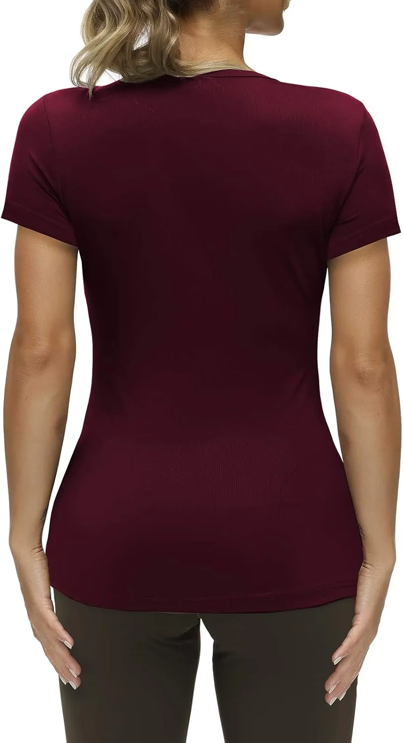 Yige Women's Short Sleeves Running Athletic Shirt Moisture Wicking Tops Crewneck Tee