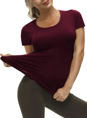Yige Women's Short Sleeves Running Athletic Shirt Moisture Wicking Tops Crewneck Tee