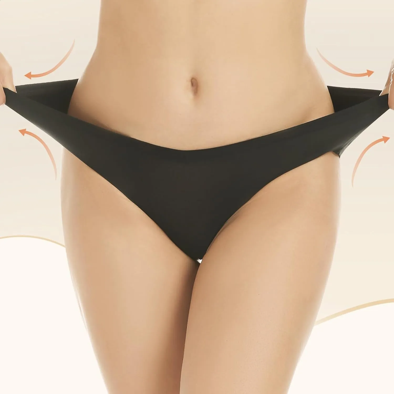 Yilanmy Seamless Underwear for Women No Show Panties Invisibles Briefs V Cut Soft Stretch Bikini 4 Pack