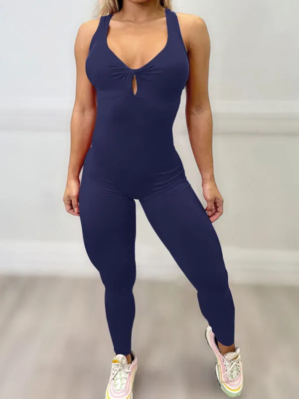 Yoga fitness jumpsuit - backless