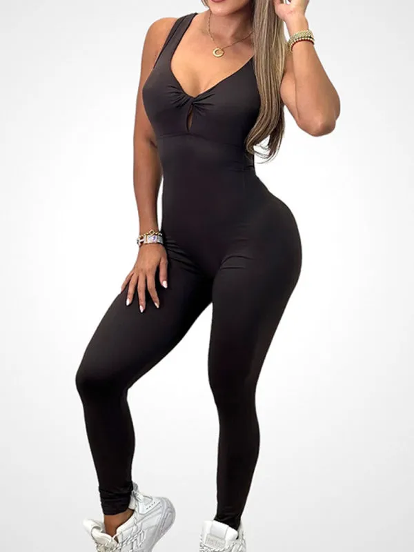 Yoga fitness jumpsuit - backless