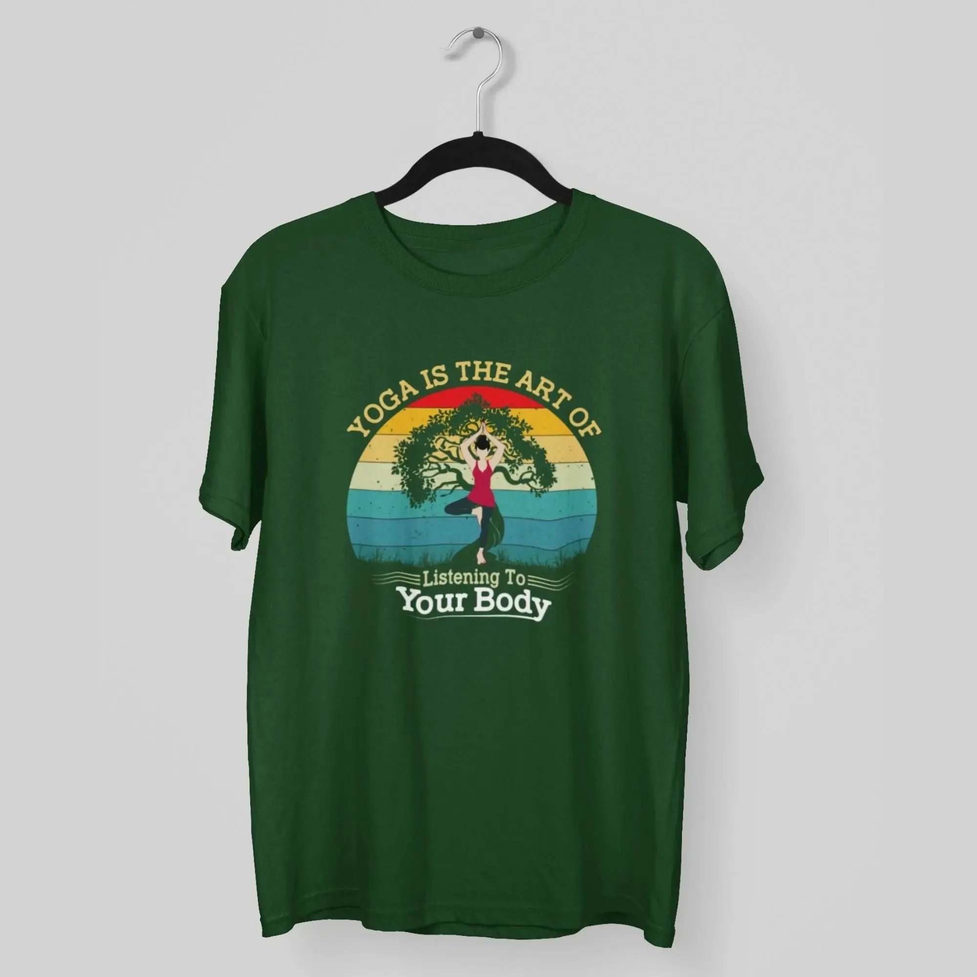 Yoga is the Art Of Listening to Your Body Round Neck Half Sleeve Classic T-Shirt