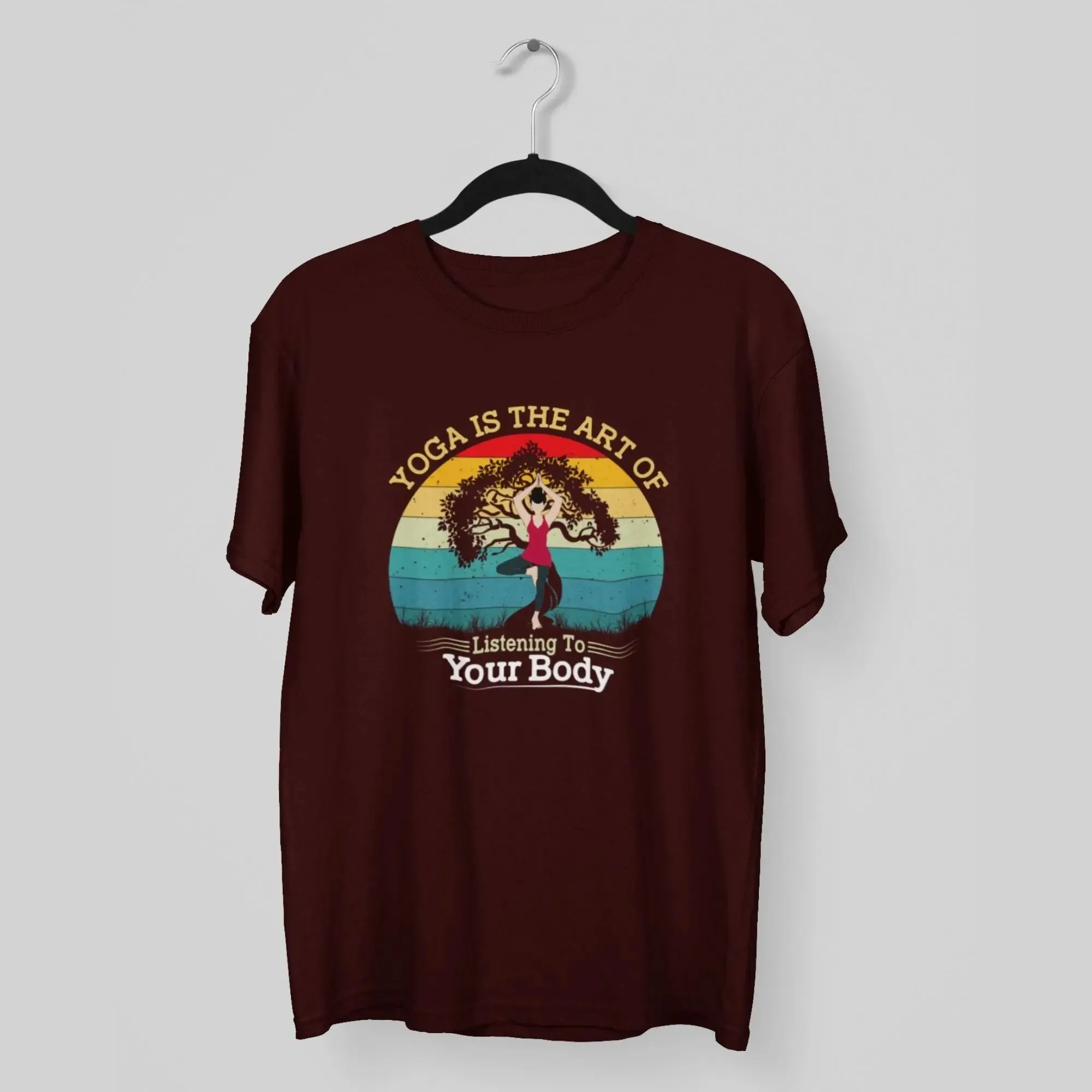 Yoga is the Art Of Listening to Your Body Round Neck Half Sleeve Classic T-Shirt