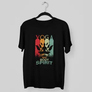Yoga Mind Body Spirit Round Neck Half Sleeve Classic T-Shirt