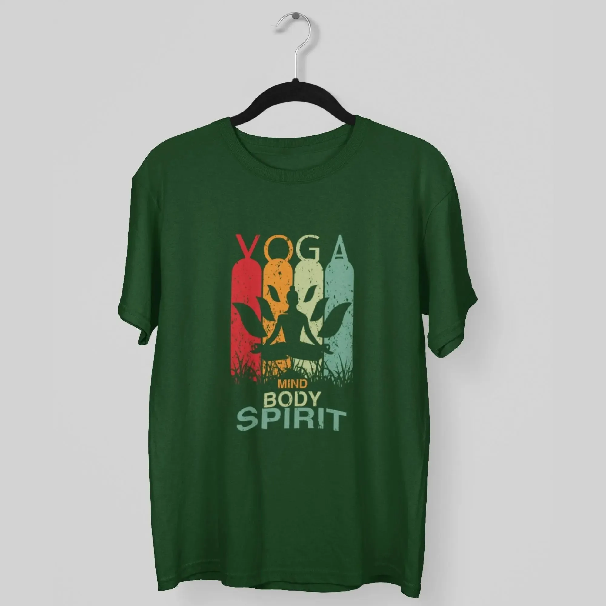 Yoga Mind Body Spirit Round Neck Half Sleeve Classic T-Shirt