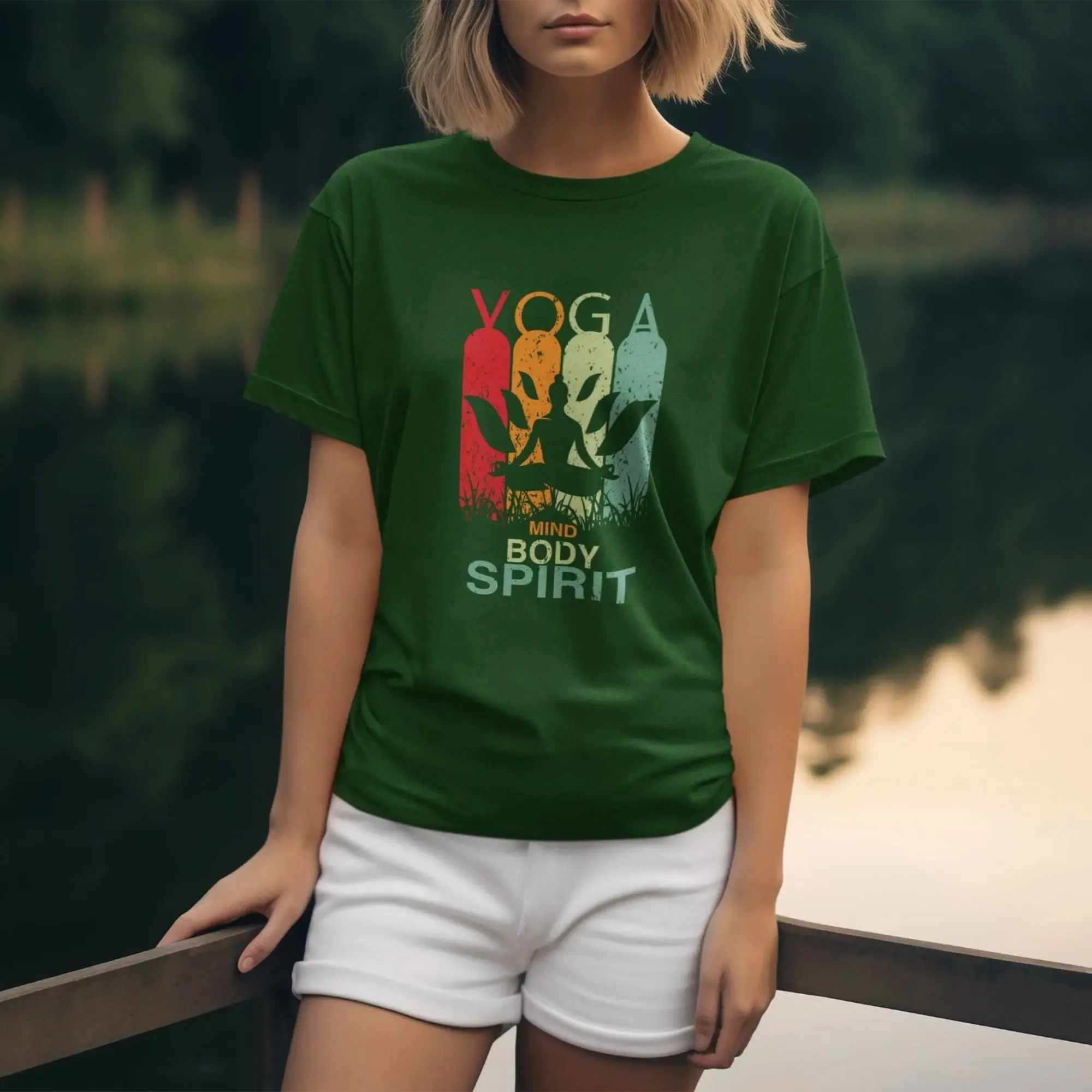 Yoga Mind Body Spirit Round Neck Half Sleeve Classic T-Shirt