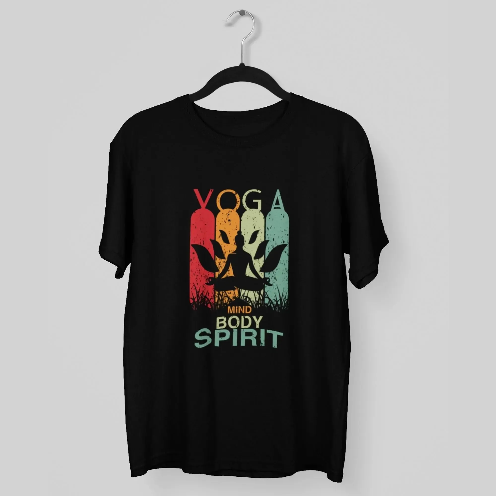 Yoga Mind Body Spirit Round Neck Half Sleeve Classic T-Shirt