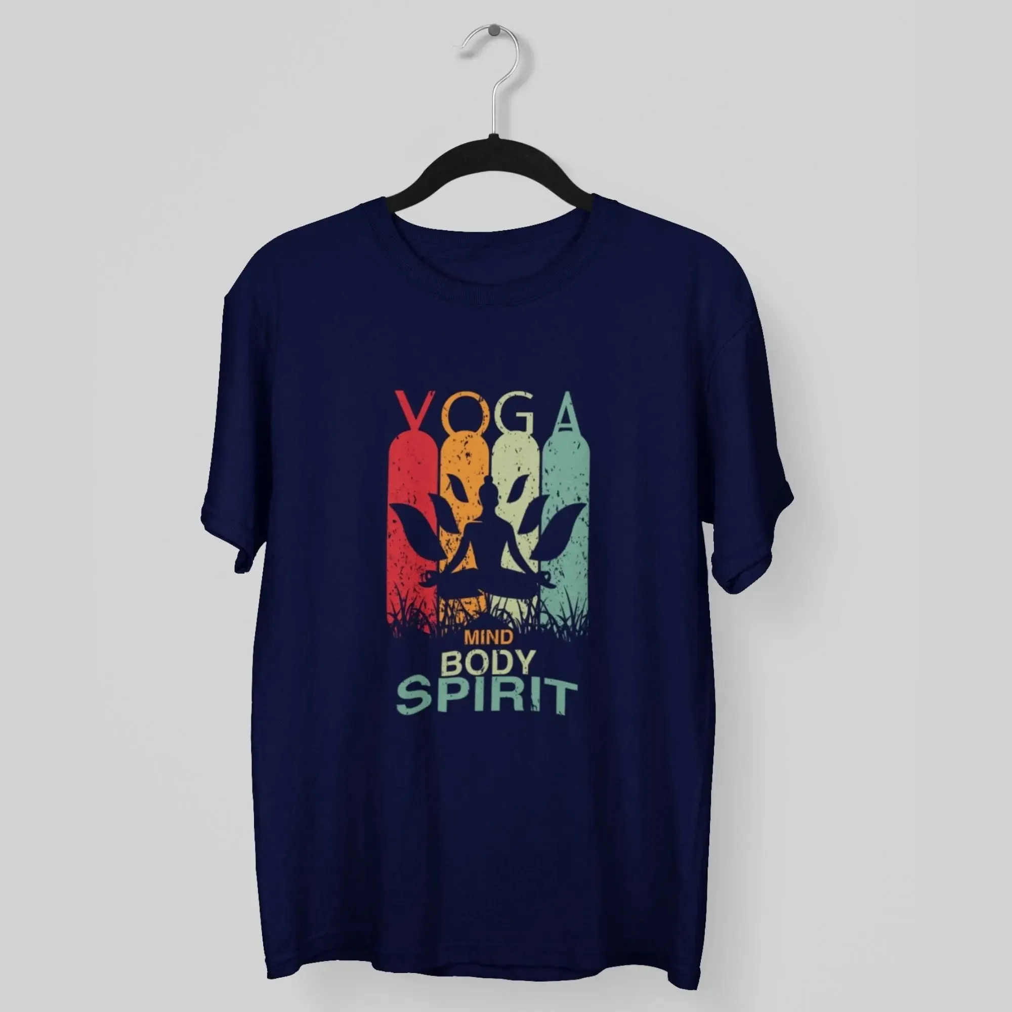 Yoga Mind Body Spirit Round Neck Half Sleeve Classic T-Shirt