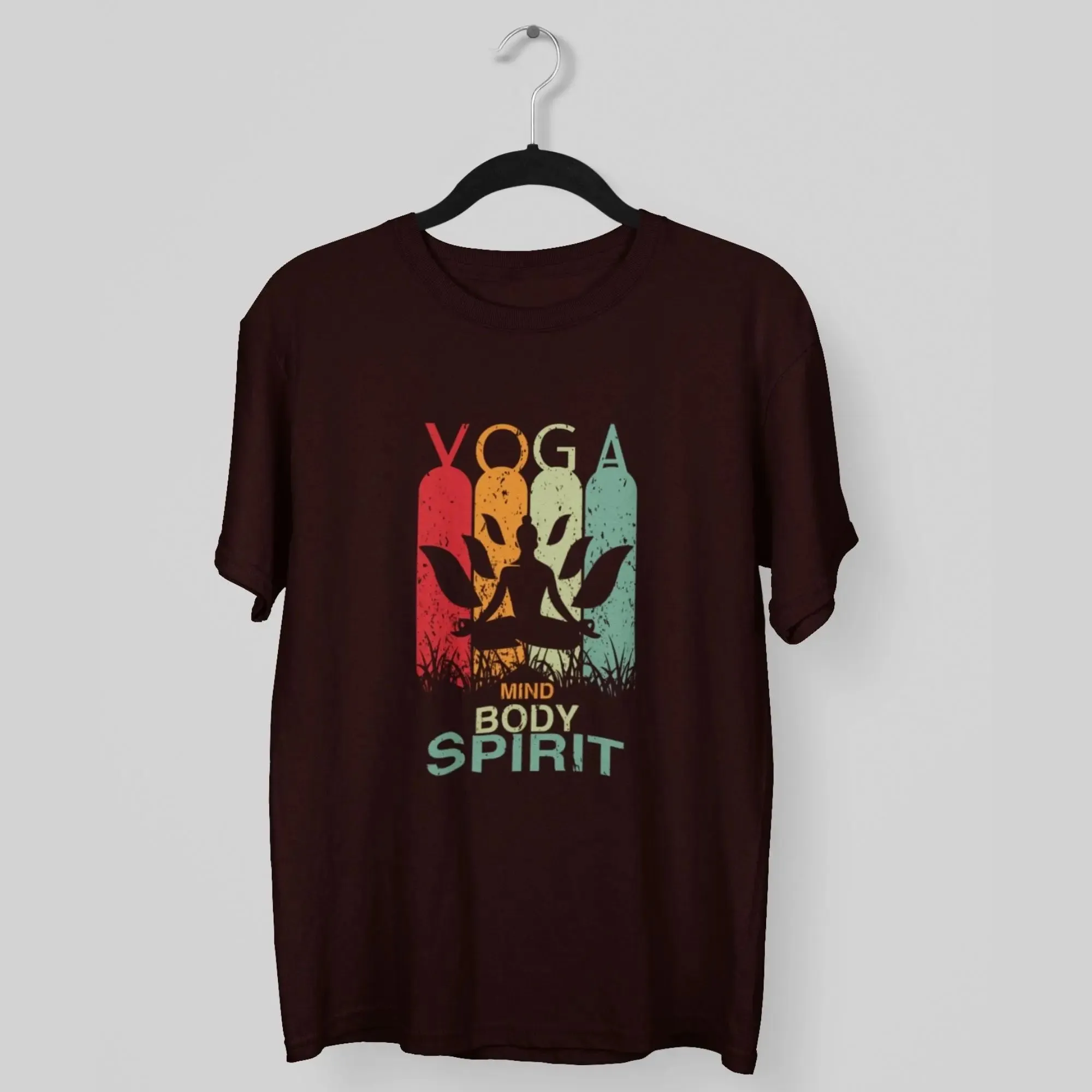 Yoga Mind Body Spirit Round Neck Half Sleeve Classic T-Shirt