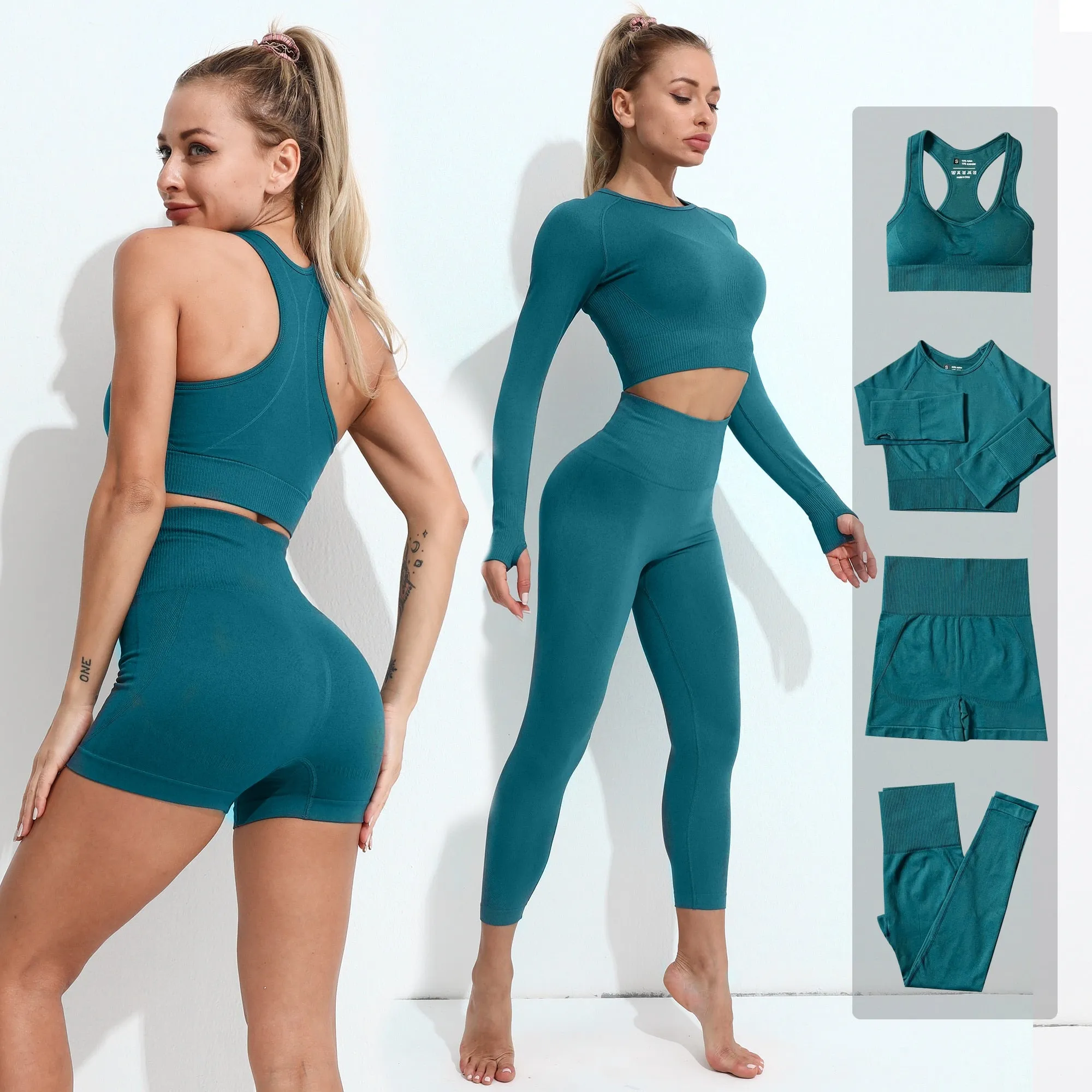 Yoganix 2/3/4PCS Seamless Women Yoga Set Workout Sportswear Gym Clothes