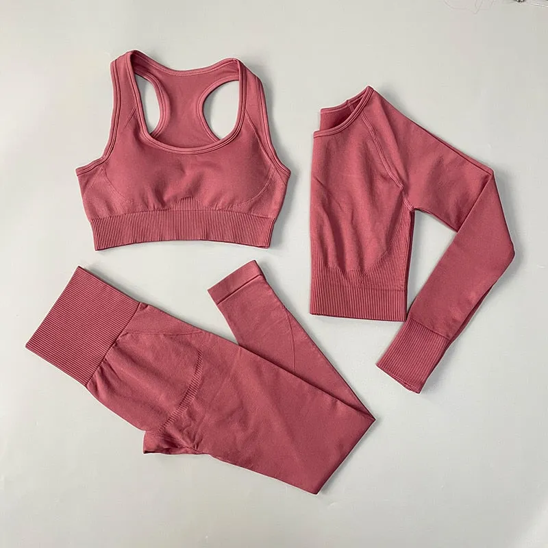 Yoganix 2/3/4PCS Seamless Women Yoga Set Workout Sportswear Gym Clothes