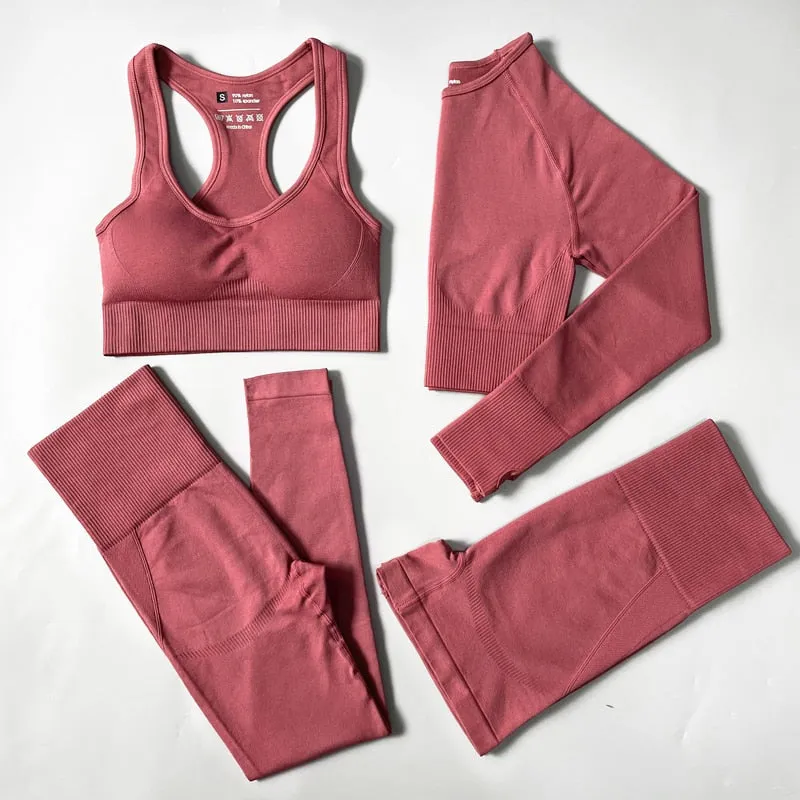Yoganix 2/3/4PCS Seamless Women Yoga Set Workout Sportswear Gym Clothes
