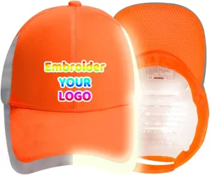 YOWESHOP Baseball Cap Safety Hat with Reflective Strip Sun Hat Customize Logo