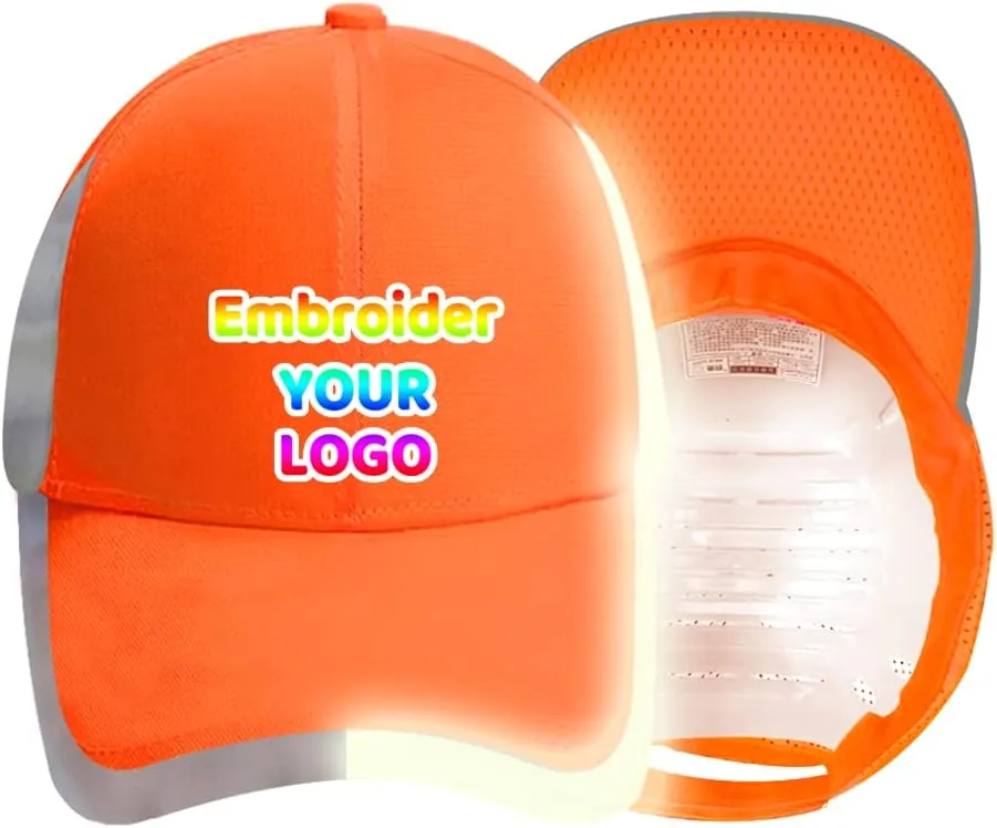 YOWESHOP Baseball Cap Safety Hat with Reflective Strip Sun Hat Customize Logo