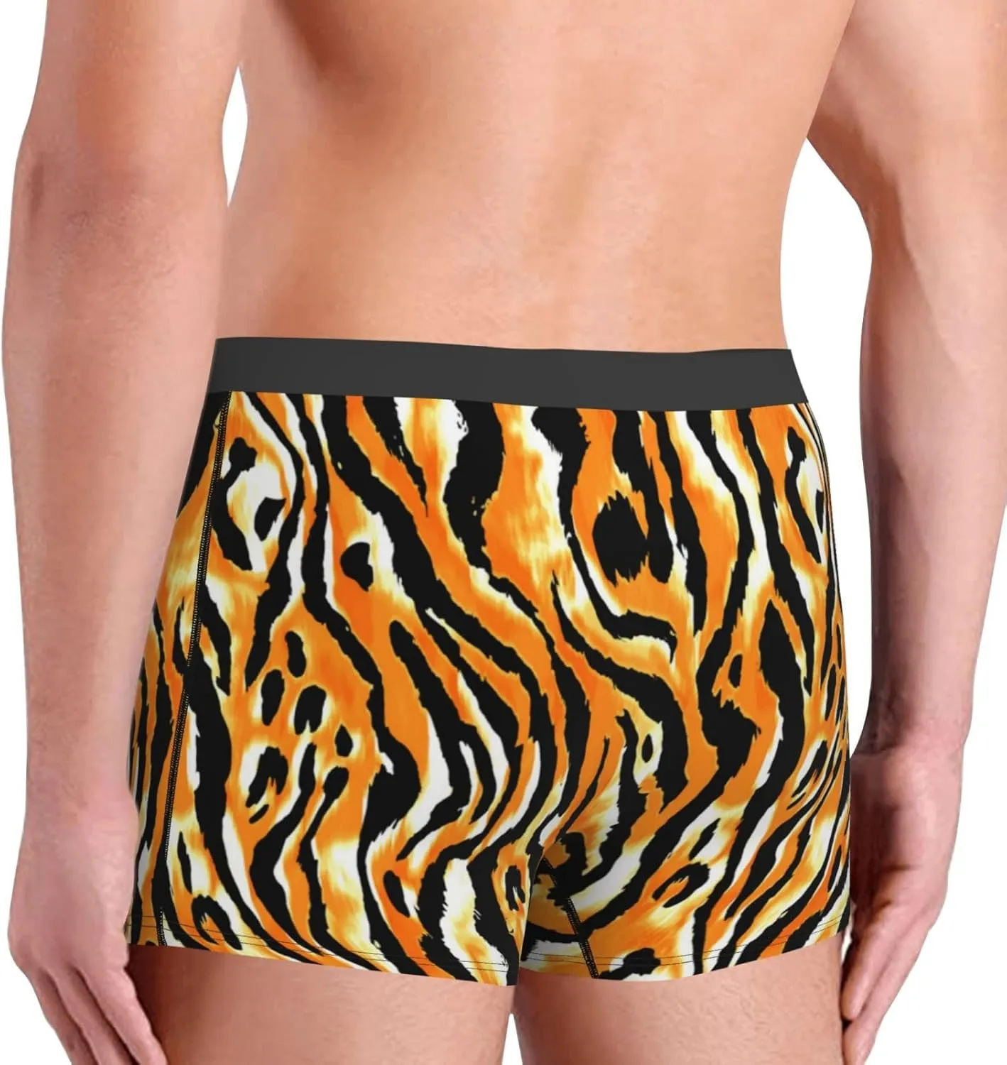 Zebra Print Boxer Briefs For Men Breathable Underwear-