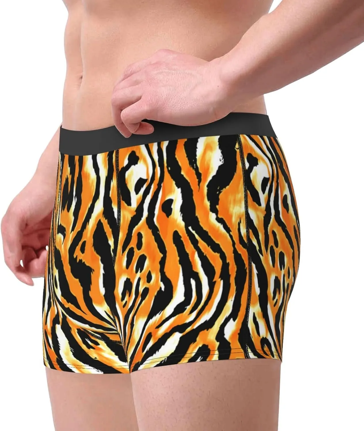 Zebra Print Boxer Briefs For Men Breathable Underwear-