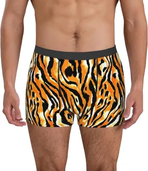 Zebra Print Boxer Briefs For Men Breathable Underwear-