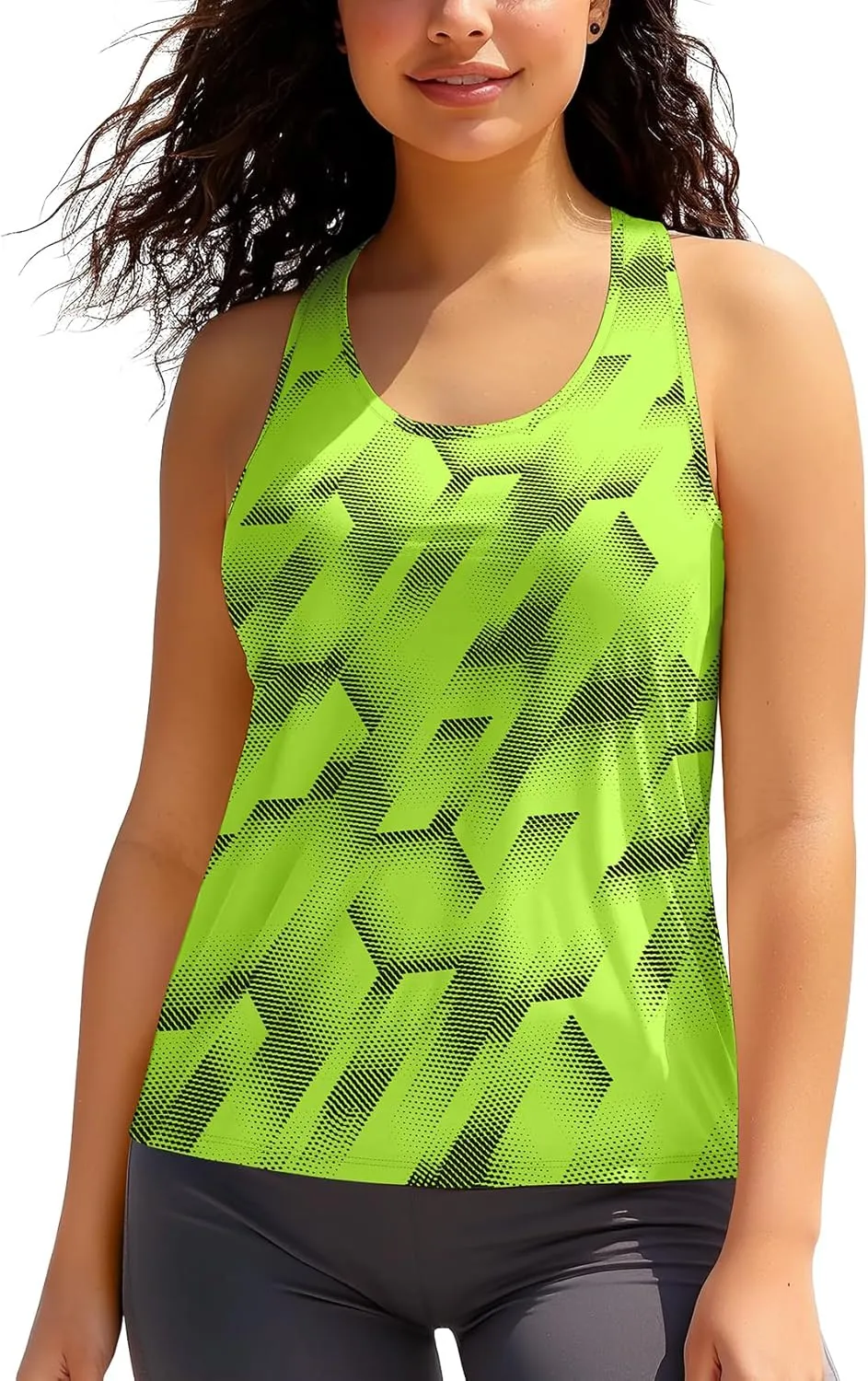 Zengjo Running Tanks for Women Moisture Wicking Athletic Workout Gym Tops Racerback