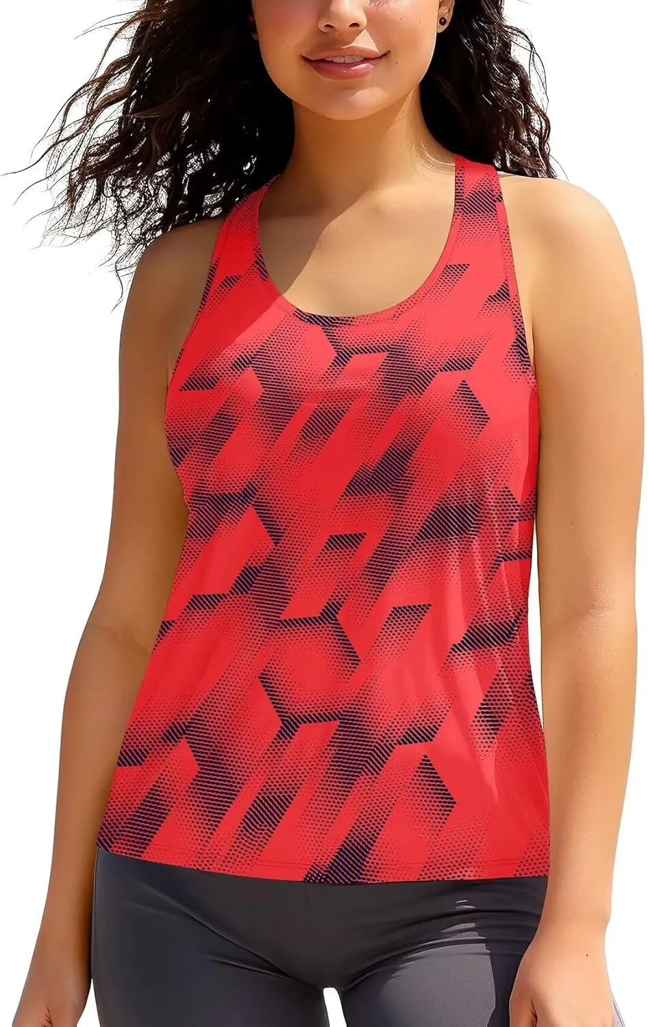 Zengjo Running Tanks for Women Moisture Wicking Athletic Workout Gym Tops Racerback