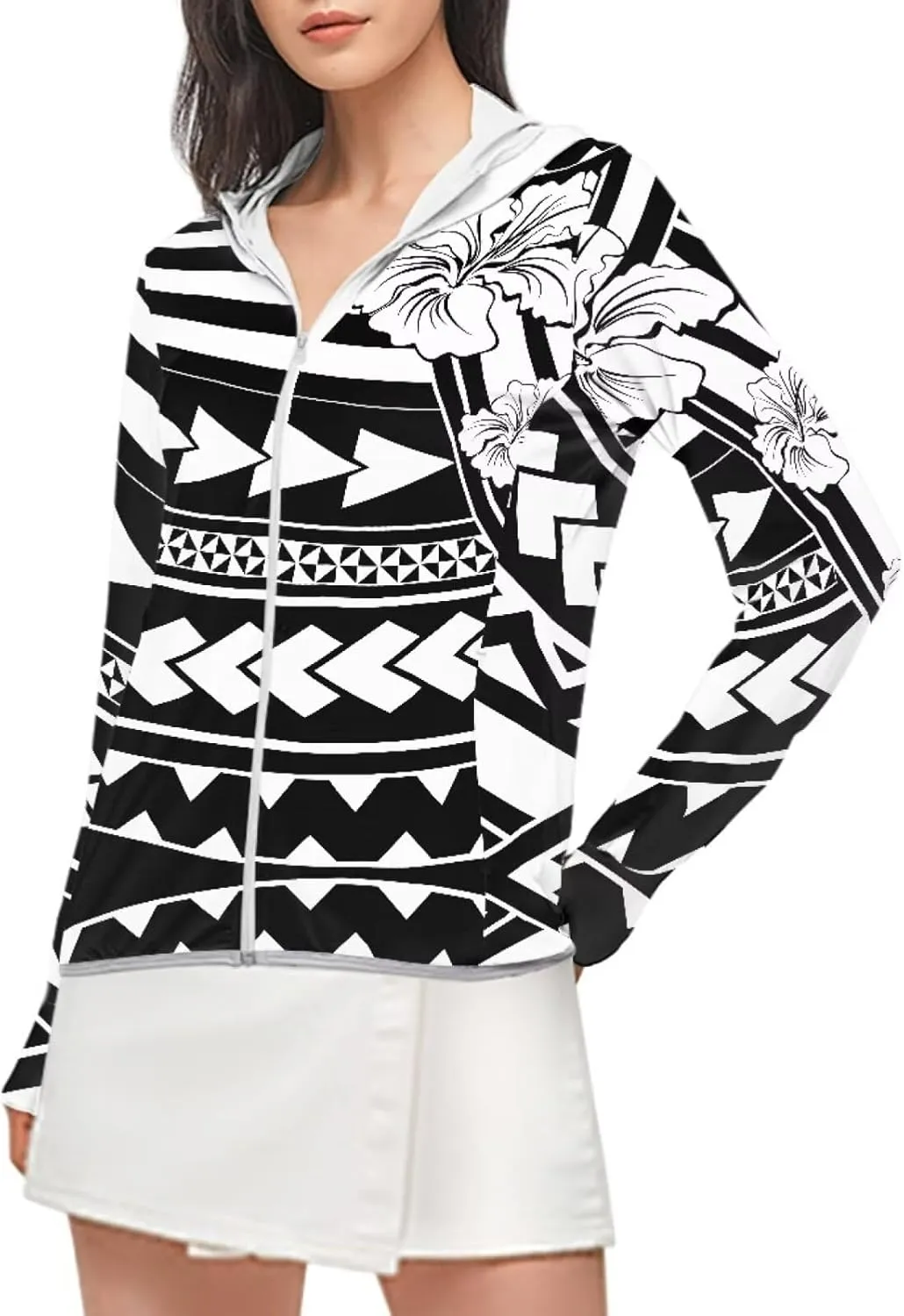 Zip UPF 50  Sun-Proof Hoodie Breathable Quick Dry Sun Protection Shirts