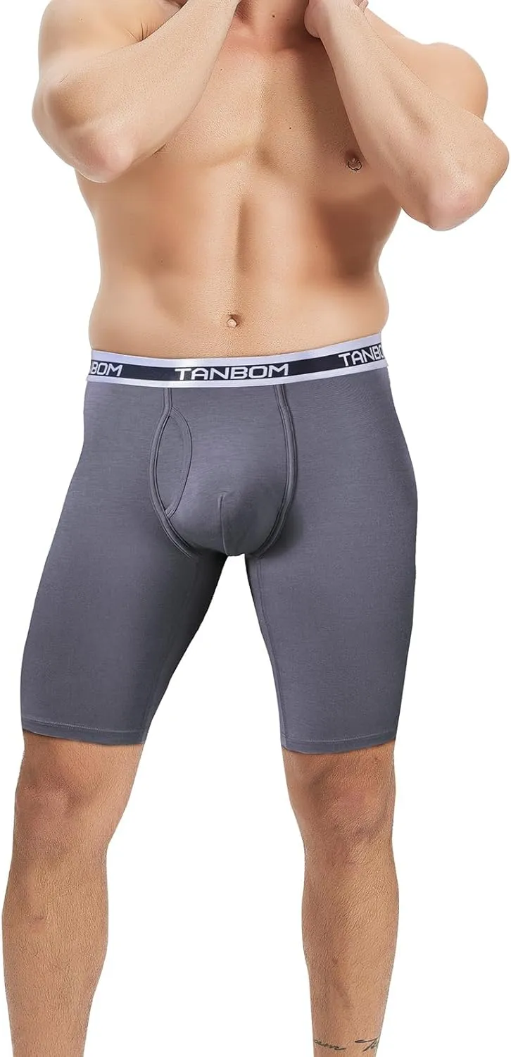 ZONBAILON Mens Underwear Boxer Briefs Moisture-Wicking Breathable Bamboo Viscose Boxer Pouch