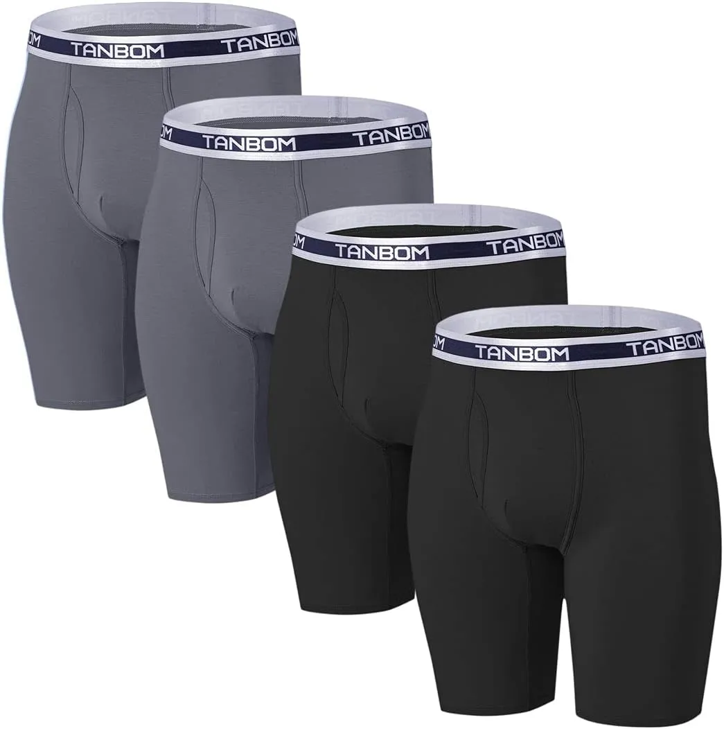 ZONBAILON Mens Underwear Boxer Briefs Moisture-Wicking Breathable Bamboo Viscose Boxer Pouch