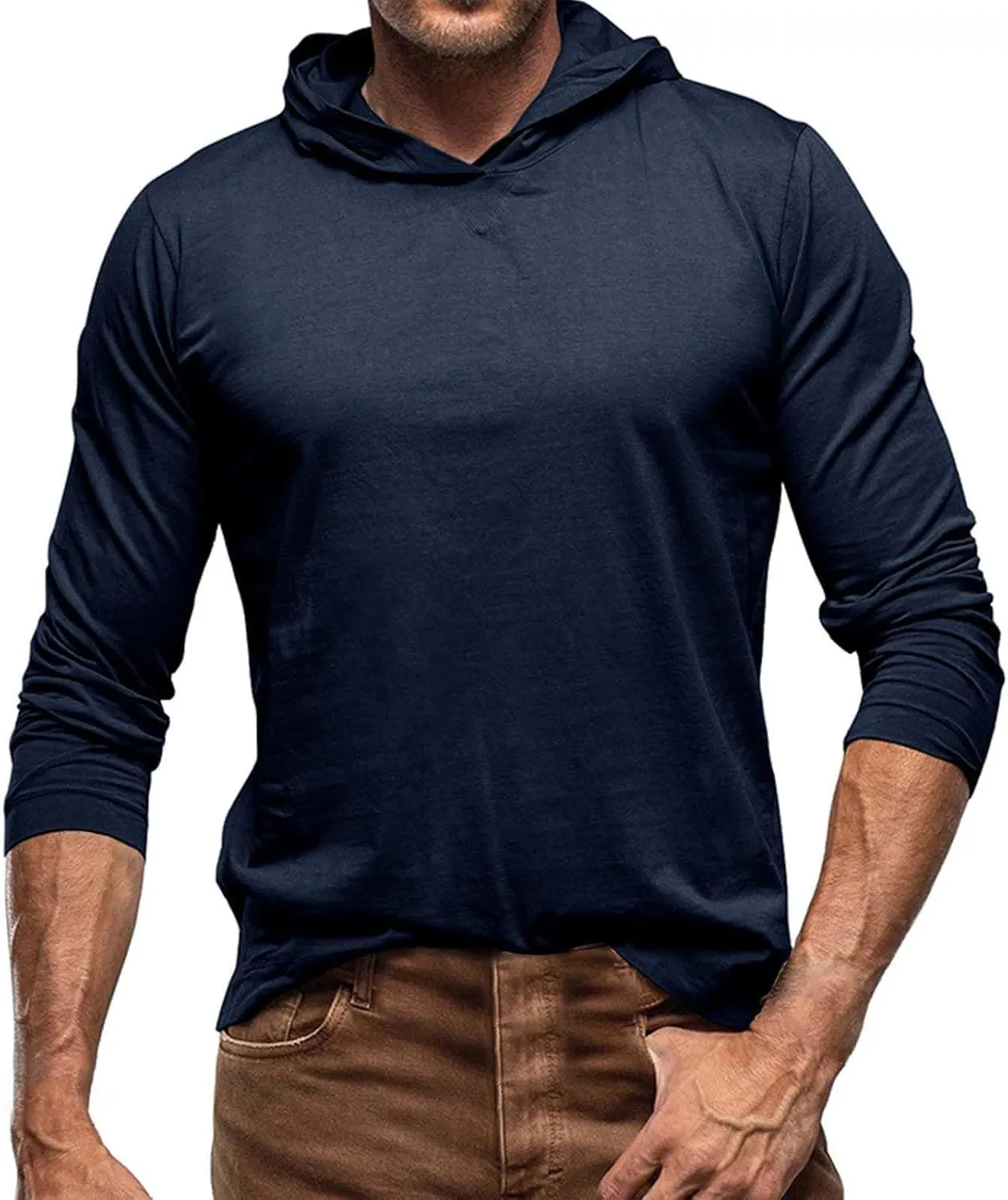 ZYXTIM Mens Fashion Athletic Hoodies Sport Sweatshirt Quick Dry Long Sleeve Rash Guard Fishing Outdoor Running Sun UV Shirts