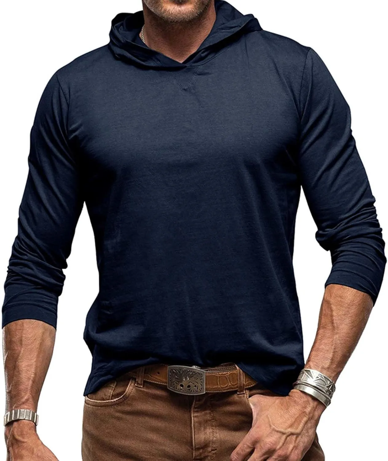 ZYXTIM Mens Fashion Athletic Hoodies Sport Sweatshirt Quick Dry Long Sleeve Rash Guard Fishing Outdoor Running Sun UV Shirts